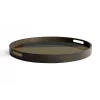 Round Glass Angle Tray, Slate, Small