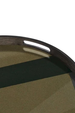 Round Glass Angle Tray, Slate, Small