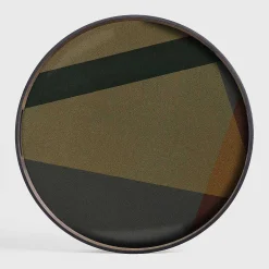 Round Glass Angle Tray, Slate, Small