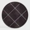Round Glass Linear Squares Tray, Slate, Extra Large
