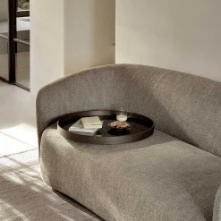 Round Glass Organic Tray, Graphite
