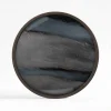 Round Glass Organic Valet Tray, Graphite