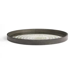 Round Mirror Beads Tray, Gold
