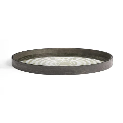 Round Mirror Beads Tray, Gold