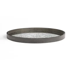 Round Mirror Tray, Moroccan Frost