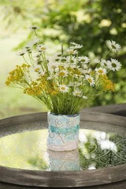 Round Mirror Tray, Moroccan Frost