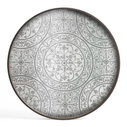 Round Mirror Tray, Moroccan Frost