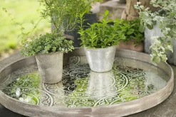 Round Mirror Tray, Moroccan Frost