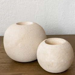 Round Sandstone Tea-light Holder, Small^Be Home Hot