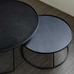 Round Tray Coffee Table Set, L & XL (Trays Not Included)