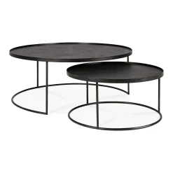 Round Tray Coffee Table Set, L & XL (Trays Not Included)