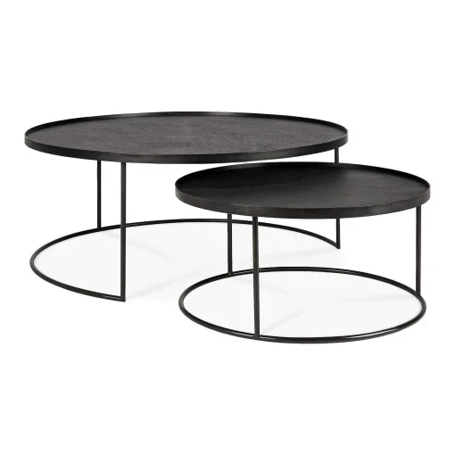 Round Tray Coffee Table Set, L & XL (Trays Not Included)