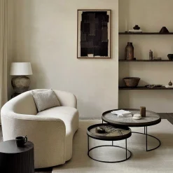 Round Tray Coffee Table Set, L & XL (Trays Not Included)