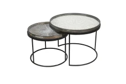 Round Tray Coffee Table Set, S & L (Trays Not Included)