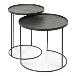 Round Tray Side Tables, Set of 2 (Trays Not Included)
