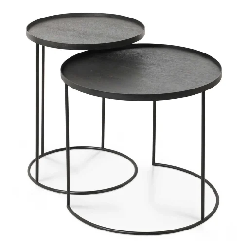 Round Tray Side Tables, Set of 2 (Trays Not Included)