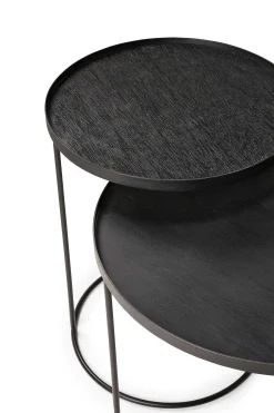 Round Tray Side Tables, Set of 2 (Trays Not Included)