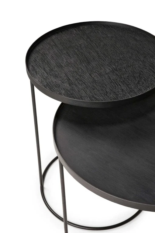 Round Tray Side Tables, Set of 2 (Trays Not Included)