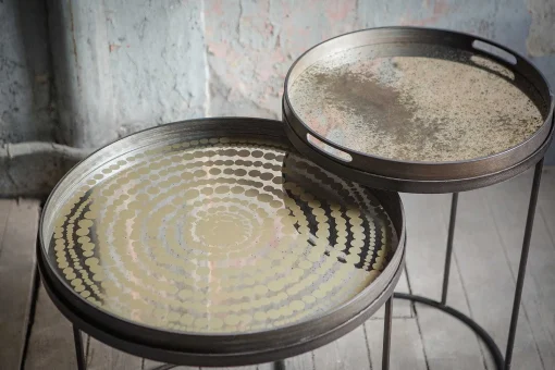 Round Tray Side Tables, Set of 2 (Trays Not Included)