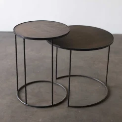 Round Tray Side Tables, Set of 2 (Trays Not Included)