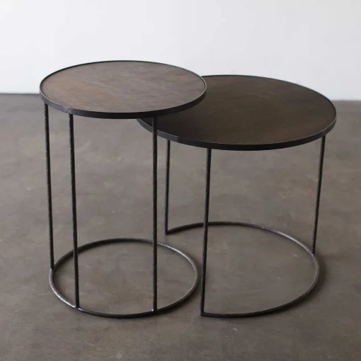 Round Tray Side Tables, Set of 2 (Trays Not Included)