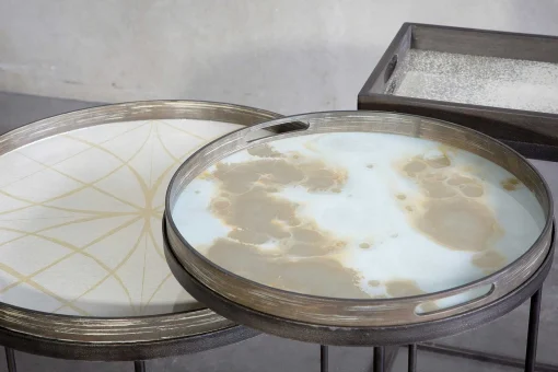 Round Tray Side Tables, Set of 2 (Trays Not Included)
