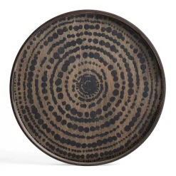 Round Wood Beads Tray, Black