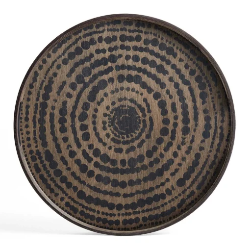 Round Wood Beads Tray, Black