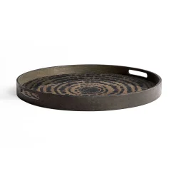 Round Wood Beads Tray, Black