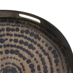 Round Wood Beads Tray, Black