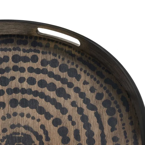 Round Wood Beads Tray, Black