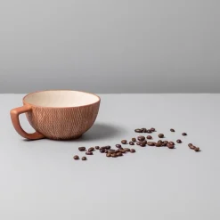 Rust Crosshatch Latte Mugs, Set of 4^Be Home Best Sale