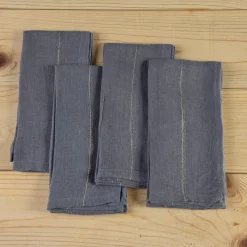 Rutherford Napkins, Set of 4, Navy^Be Home New