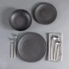 Sancha Organic Dinner Plate, Slate, Set of 4^Be Home Fashion