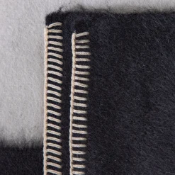 Siempre Blanket, Black with Ivory Stripe^Be Home Fashion