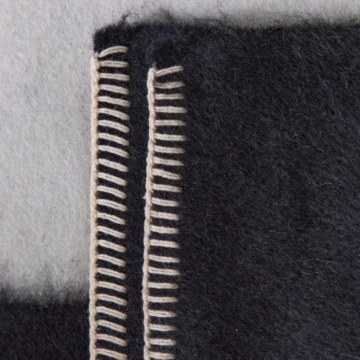Siempre Blanket, Black with Ivory Stripe^Be Home Fashion