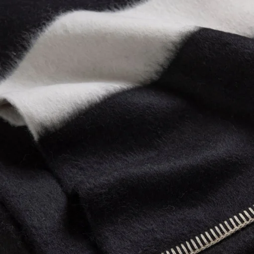 Siempre Blanket, Black with Ivory Stripe^Be Home Fashion