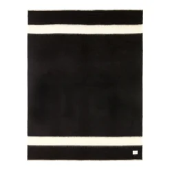 Siempre Blanket, Black with Ivory Stripe^Be Home Fashion