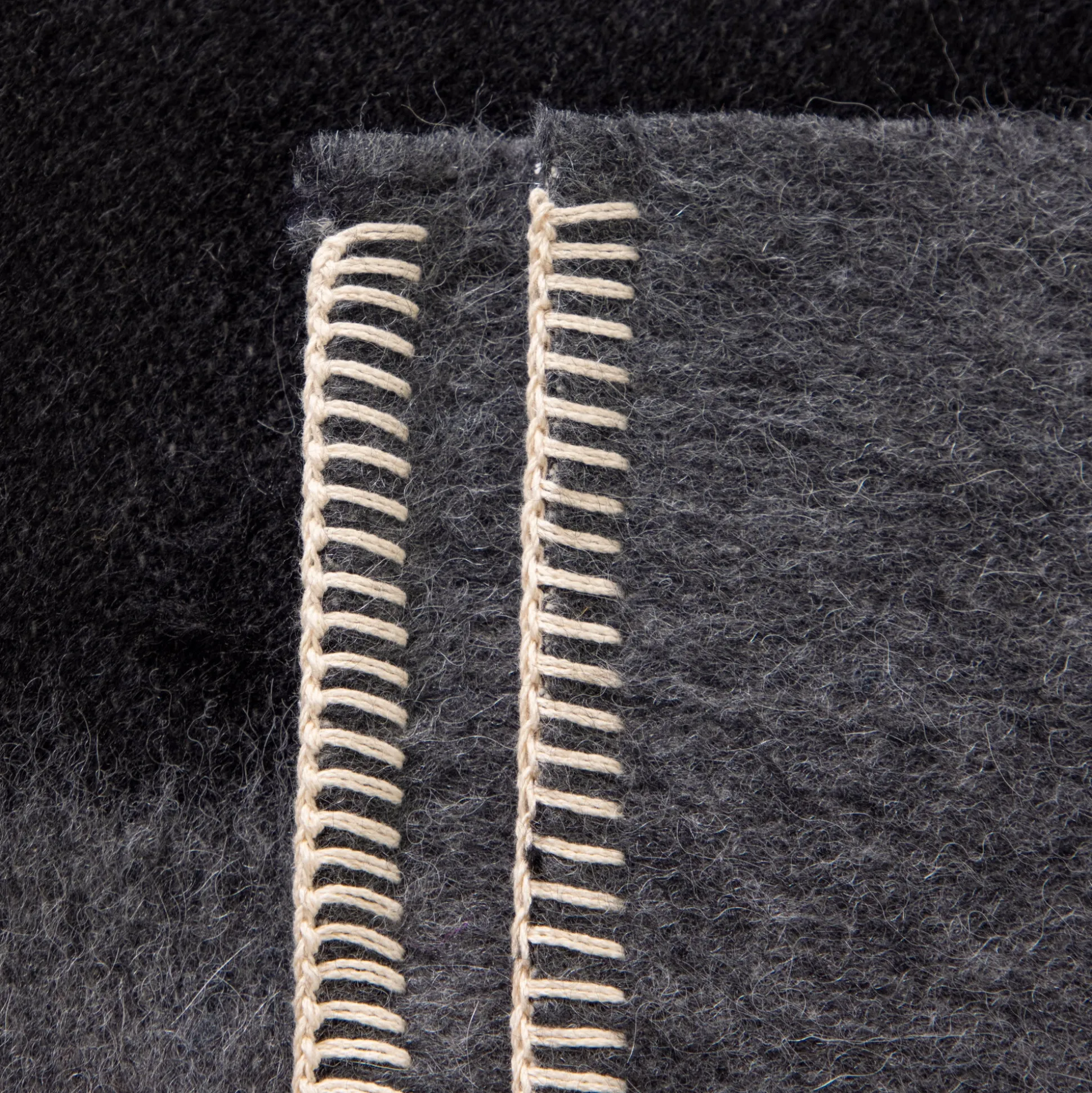 Siempre Blanket, Charcoal with Black Stripe^Be Home Discount