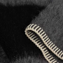 Siempre Blanket, Charcoal with Black Stripe^Be Home Discount