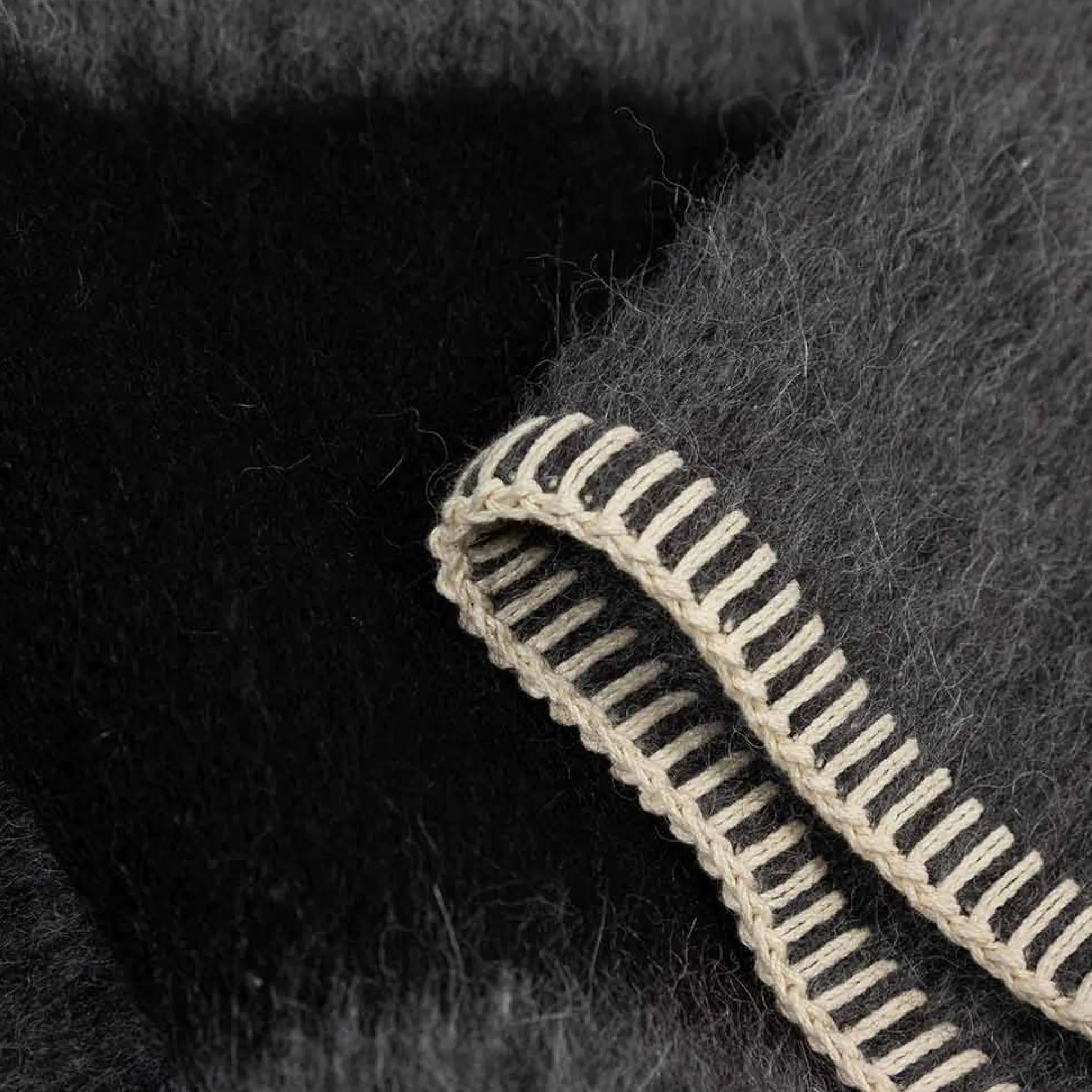 Siempre Blanket, Charcoal with Black Stripe^Be Home Discount