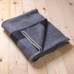 Siempre Blanket, Charcoal with Black Stripe^Be Home Outlet