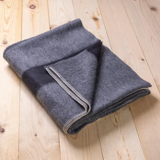 Siempre Blanket, Charcoal with Black Stripe^Be Home Outlet