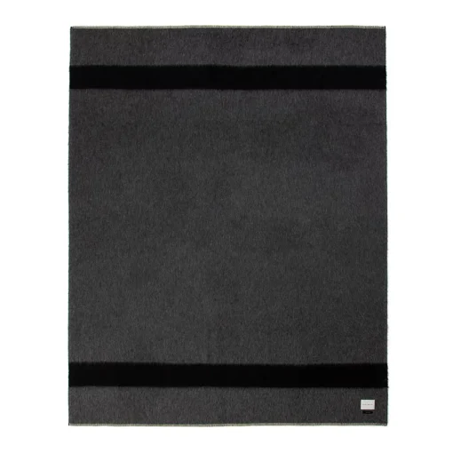 Siempre Blanket, Charcoal with Black Stripe^Be Home Outlet
