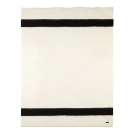Siempre Blanket, Ivory with Black Stripe^Be Home Cheap