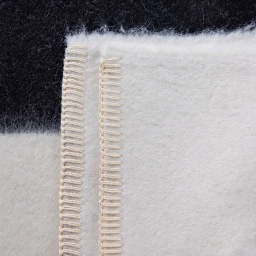 Siempre Blanket, Ivory with Black Stripe^Be Home Cheap
