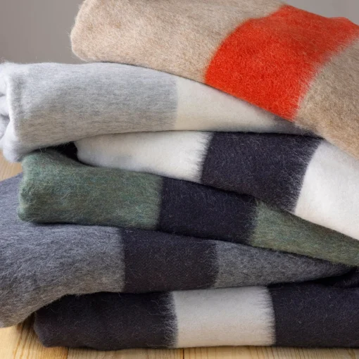 Siempre Blanket, Ivory with Black Stripe^Be Home Cheap