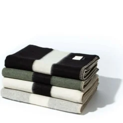 Siempre Blanket, Ivory with Black Stripe^Be Home Cheap