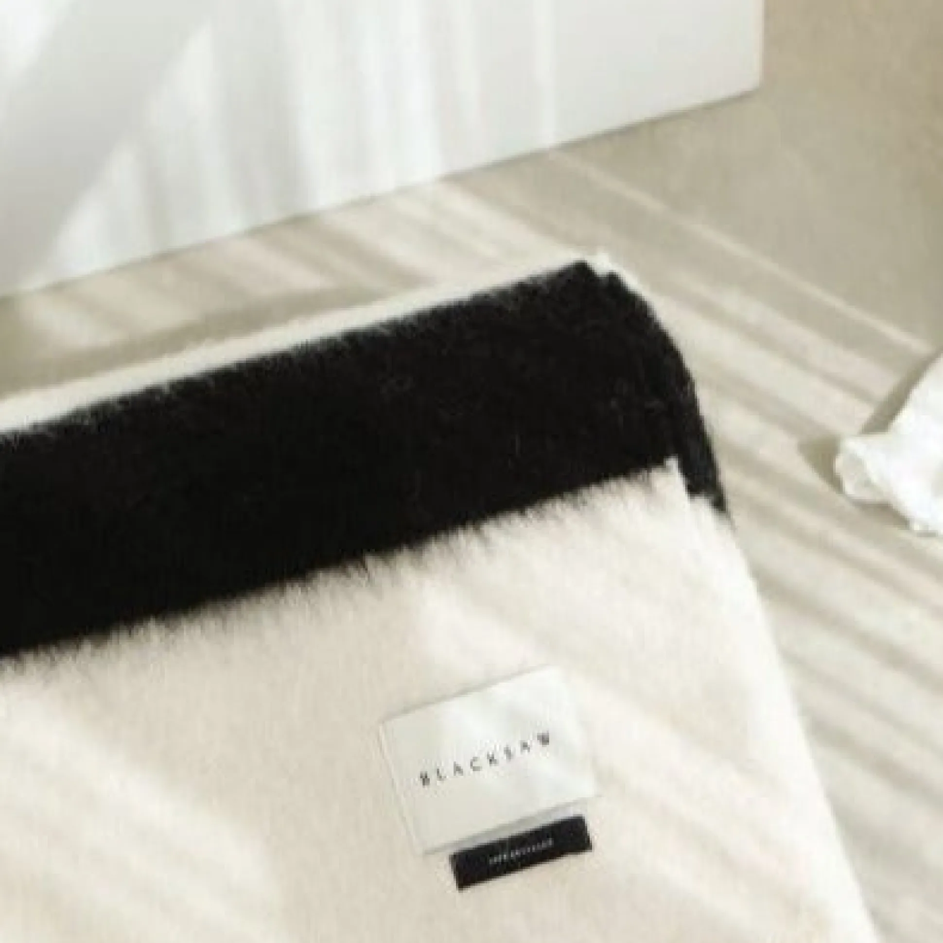 Siempre Blanket, Ivory with Black Stripe^Be Home Best