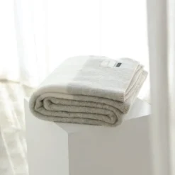 Siempre Blanket, Light Heather with Ivory Stripe^Be Home Discount